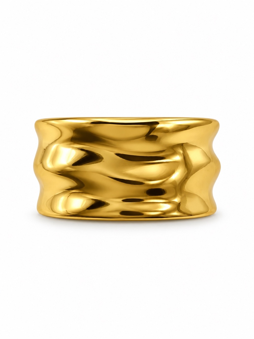 Gold Ocean Waves Ring